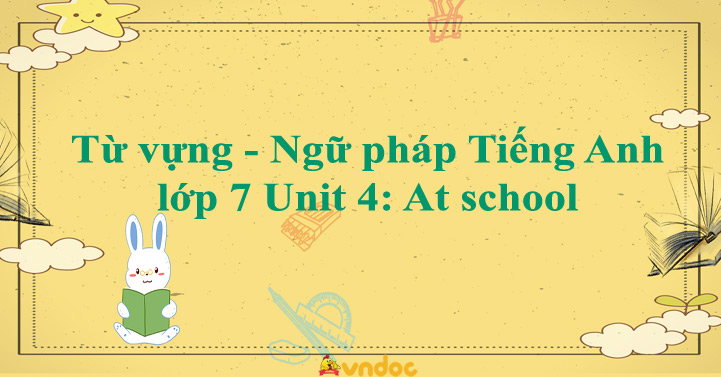 Tiếng Anh 7 Unit 4 At School: Từ vựng chủ đề trường lớp học nhanh nhớ lâu.