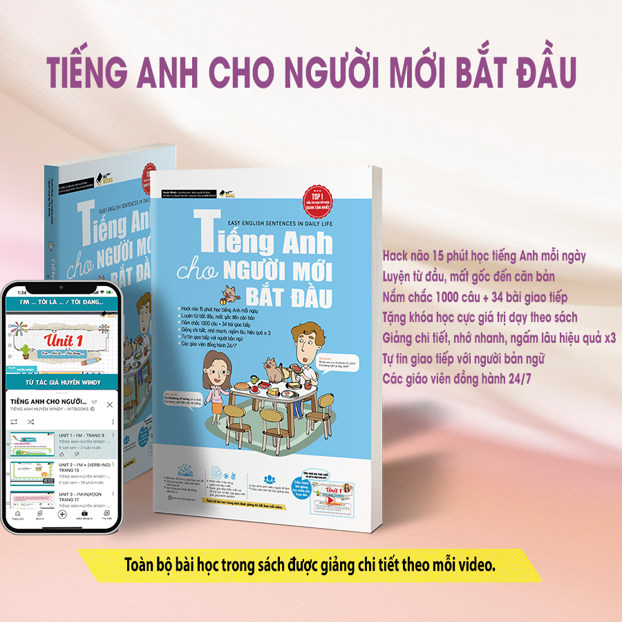 Tiếng Anh khó quá phải không? Khóa học tiếng Anh cho người mới bắt đầu này dễ hiểu lắm.