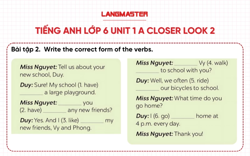 Ôn tập nhanh tiếng anh lớp 6 unit 1 my new school: Nắm vững kiến thức về trường học và bạn bè.
